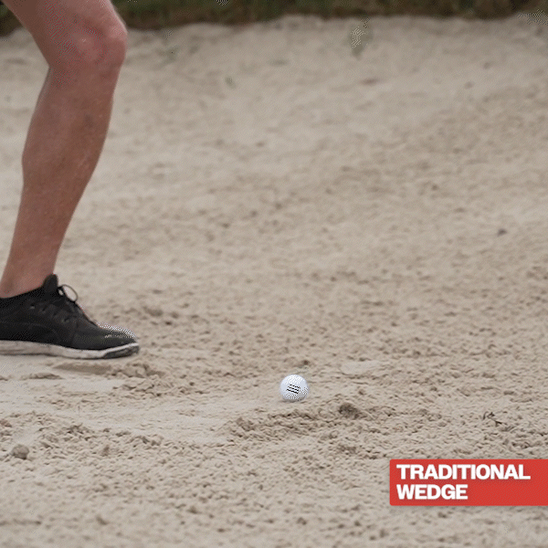 Golfer struggling in bunker